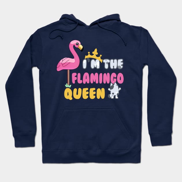 The Flamingo Queen Hoodie by Karl Doodling